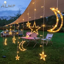 Creative Star Moon Led Curtain String Light Christmas Ramadan Garland Light Romantic Holiday Lights Wedding Party Decor Lamps
Creative Star Moon Led Curtain String Light Christmas Ramadan Garland Light Romantic Holiday Lights Wedding Party Decor Lamps