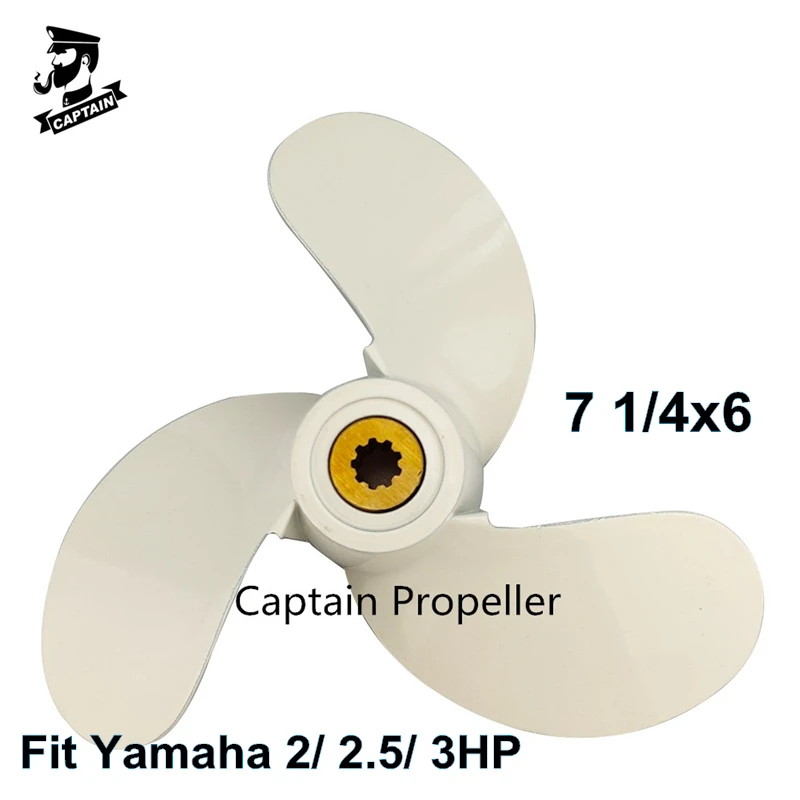 Captain Marine Propeller 7 1/4x6 Fit Yamaha Outboard Engine 2.5HP 3HP Aluminum 9 Tooth Spline RH 6L5-45943-01-EL 2 and 4 Strokes
Captain Marine Propeller 7 1/4x6 Fit Yamaha Outboard Engine 2.5HP 3HP Aluminum 9 Tooth Spline RH 6L5-45943-01-EL 2 and 4 Strokes