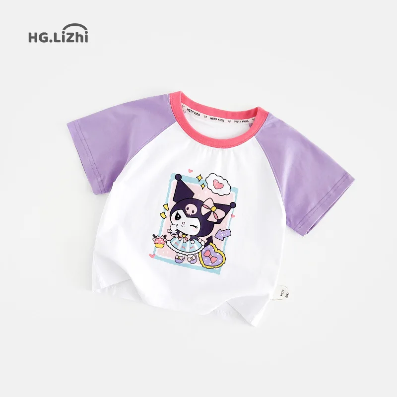 2024 Kuromi Girls Short-Sleeved Sanrio Kawaii Anime Print T-Shirt Summer Sweet Cute Cartoon Korean Babys Top Tide Gift for Kids
2024 Kuromi Girls Short-Sleeved Sanrio Kawaii Anime Print T-Shirt Summer Sweet Cute Cartoon Korean Babys Top Tide Gift for Kids