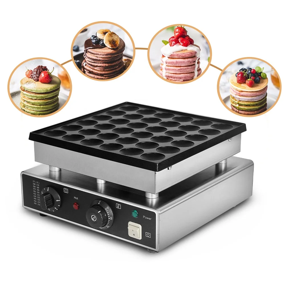 

Snack Machines Commercial Poffertjes Making Waffle Makers Machine Electric Dutch Mini Pancake Maker With 36 Holes