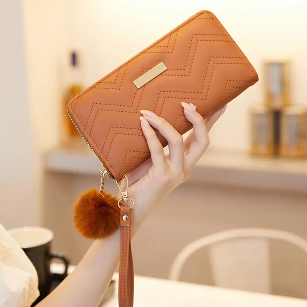 Women Long Wallet Wristlet Pompom Multi-slots Iron Sheet Credit Card Holder Zipper Faux Leather Coin Purse Clutches carteras
Women Long Wallet Wristlet Pompom Multi-slots Iron Sheet Credit Card Holder Zipper Faux Leather Coin Purse Clutches carteras