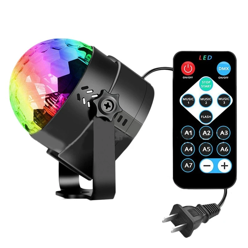 

Sound Control Rotating Disco Ball Projection Light Stage 6W Rgb Colorful Light For Home Ktv Bar