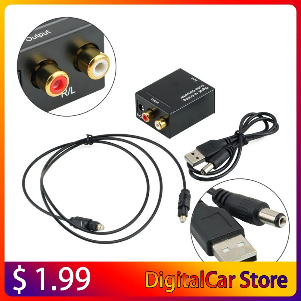 Digital Optical Coaxial Signal to Analog Audio Converter Adapter RCA Digital To Analog Audio Converter Black
Digital Optical Coaxial Signal to Analog Audio Converter Adapter RCA Digital To Analog Audio Converter Black