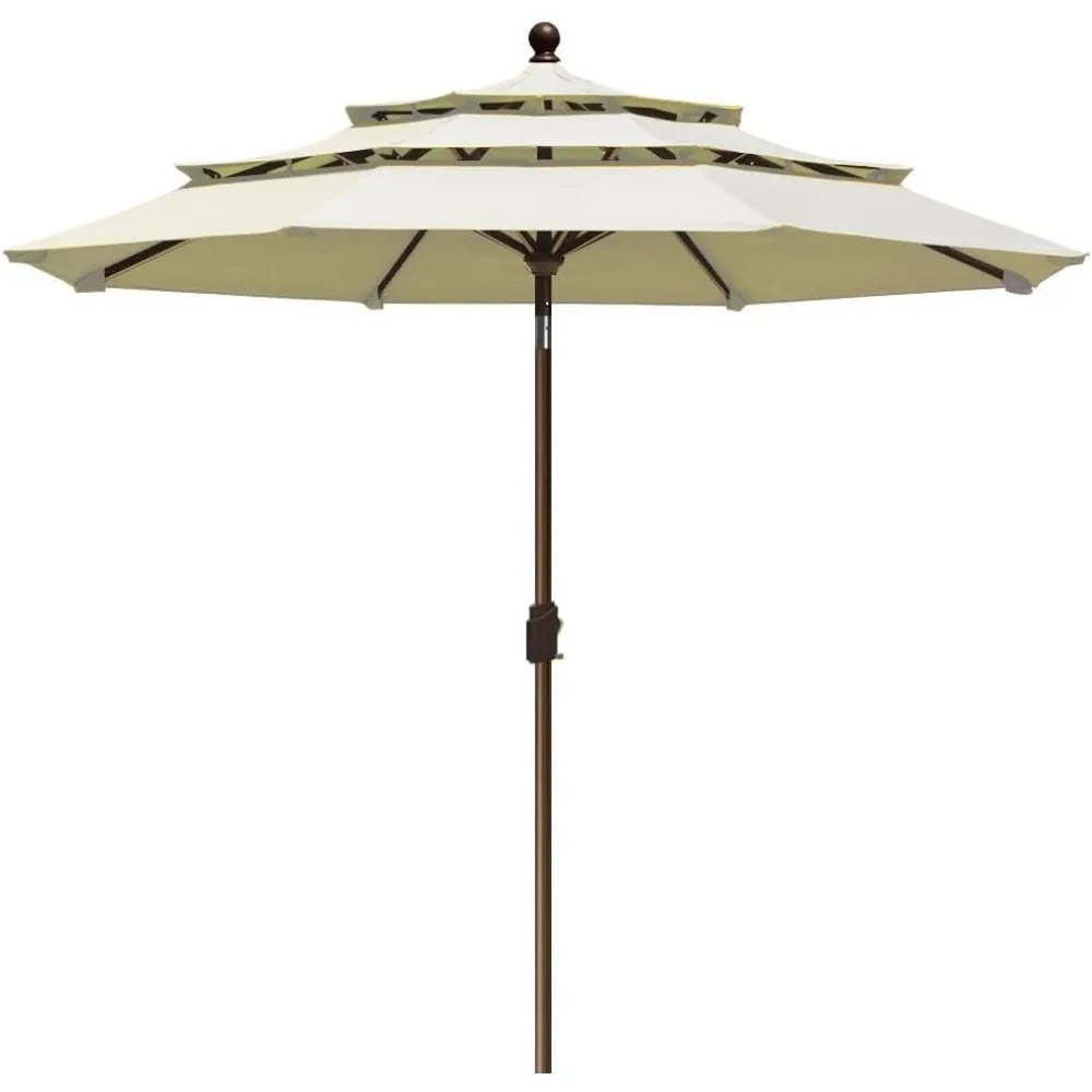 

10-Year-Non-Fading Sunumbrella 9Ft 3 Tiers Market Umbrella Patio Umbrella Outdoor Table Umbrella With Ventilation Garden Parasol