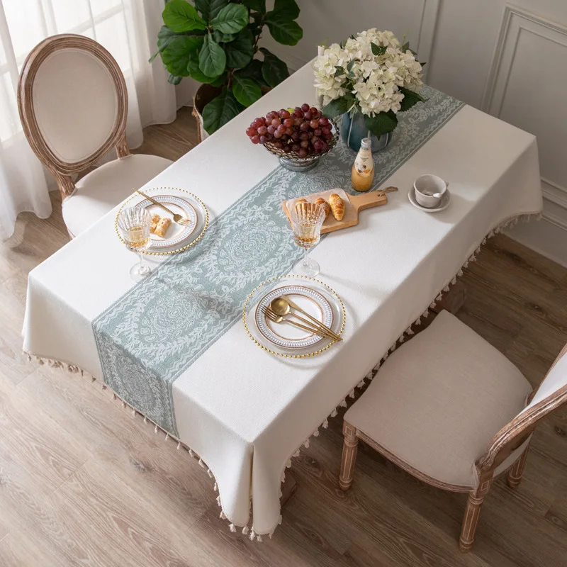 Cotton Linen Jacquard Tablecloth With Tassel Waterproof Anti-Stain Table Napkins Cloth Mexico Home Decor Dining Room Table Cover
Cotton Linen Jacquard Tablecloth With Tassel Waterproof Anti-Stain Table Napkins Cloth Mexico Home Decor Dining Room Table Cover