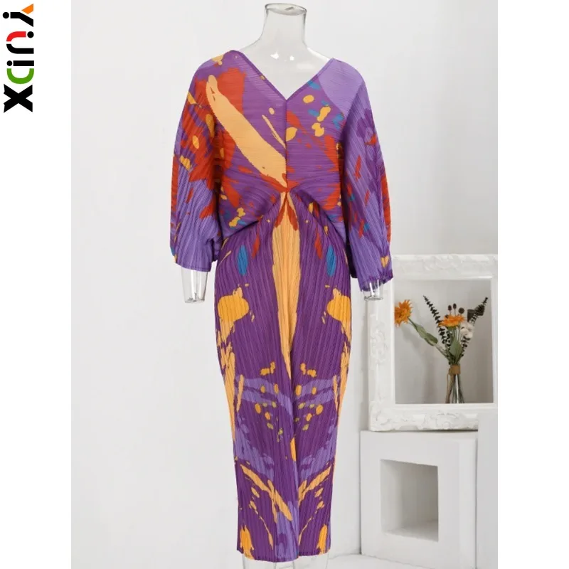 YUDX Miyake 2024 Spring Fashion Party Pleated Dress Women Print V Neck Batwing Sleeveless Contrast Color Dresses Elegant New
YUDX Miyake 2024 Spring Fashion Party Pleated Dress Women Print V Neck Batwing Sleeveless Contrast Color Dresses Elegant New