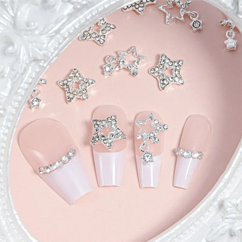 10Pcs 3D Star Alloy Rhinestone Nail Art Charms Gold/Silver Shiny Glitter Diamond Jewelry Press on Nails Manicure DIY Decorations
10Pcs 3D Star Alloy Rhinestone Nail Art Charms Gold/Silver Shiny Glitter Diamond Jewelry Press on Nails Manicure DIY Decorations