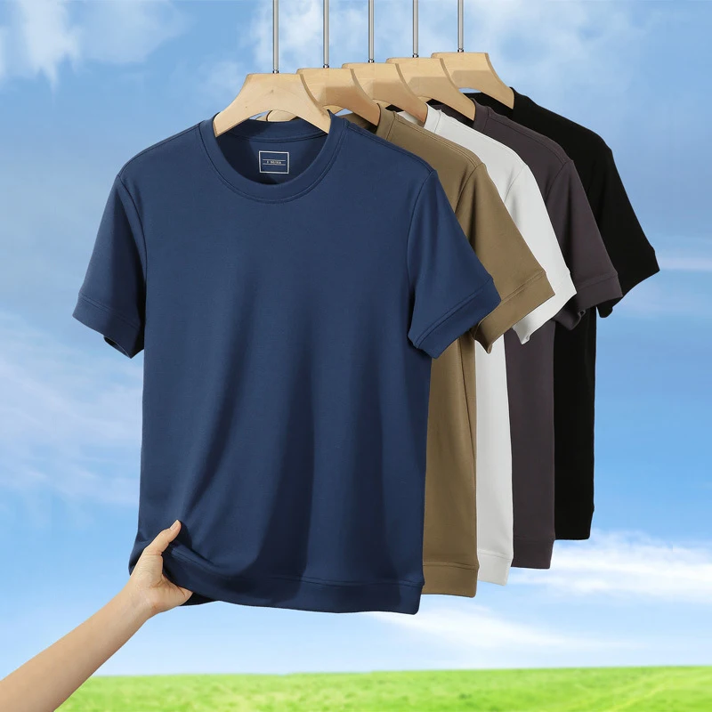 210G Cotton Blended T-shirts Men's Summer Fashion Short Sleeve O-neck Solid Color Simple Basic Tees Cool Comfortable Casual Tops
210G Cotton Blended T-shirts Men's Summer Fashion Short Sleeve O-neck Solid Color Simple Basic Tees Cool Comfortable Casual Tops