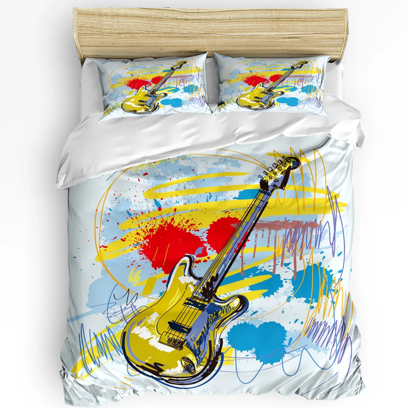 Colorful Guitar Rock Music Splash Art Duvet Cover 3pcs Bedding Set Home Textile Quilt Cover Pillowcases Bedding Set No Sheet
Colorful Guitar Rock Music Splash Art Duvet Cover 3pcs Bedding Set Home Textile Quilt Cover Pillowcases Bedding Set No Sheet
