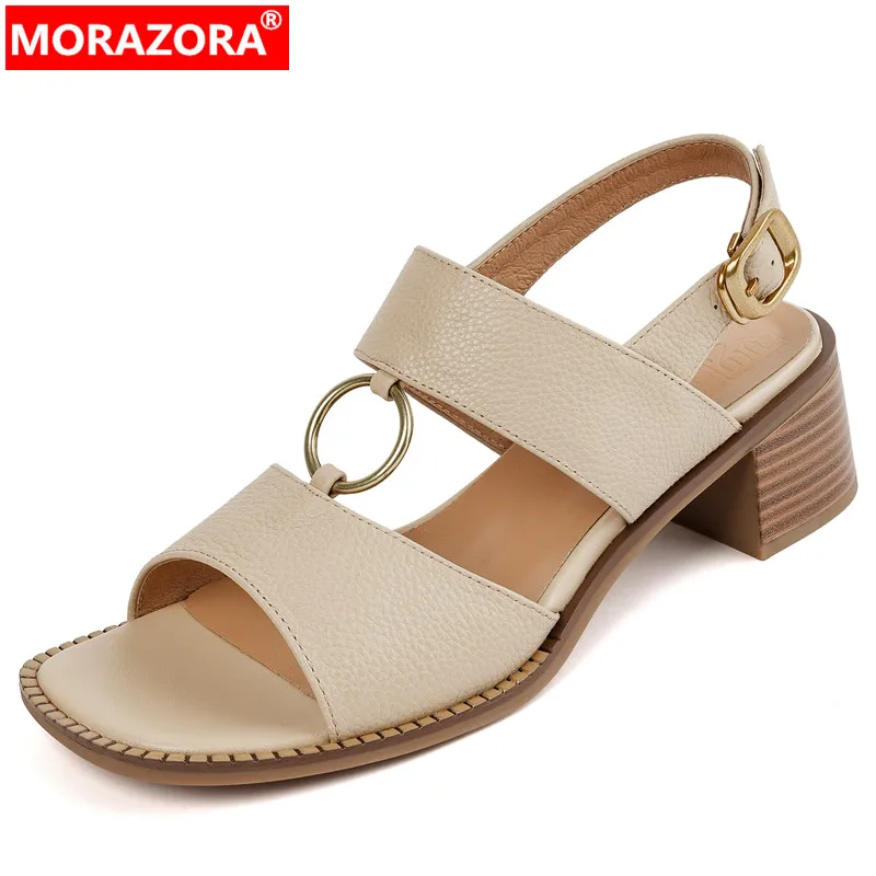 MORAZORA 2023 New Genuine Leather Buckle Women Sandals Square Med Heels Summer Sandals Concise Ladies Back Strap Casual Shoes
MORAZORA 2023 New Genuine Leather Buckle Women Sandals Square Med Heels Summer Sandals Concise Ladies Back Strap Casual Shoes