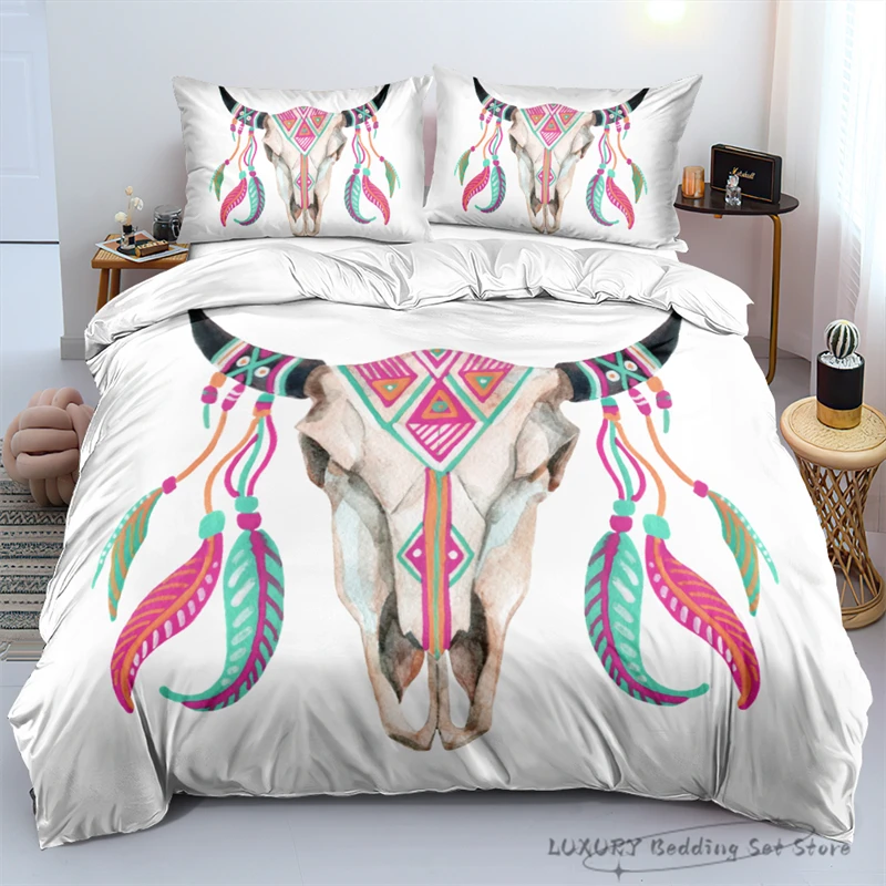 3pc Duvet Cover Fashion Bohemian Cow Head Dream Catcher Simple Bedding Set for Kids and Adults Microfiber Single Double Queen
3pc Duvet Cover Fashion Bohemian Cow Head Dream Catcher Simple Bedding Set for Kids and Adults Microfiber Single Double Queen