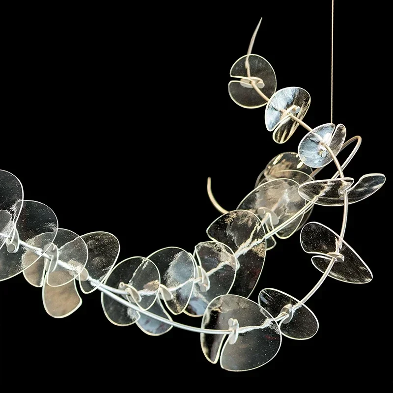 

Nordic Minimalist Design Atmosphere Glass Chandelier Lamp Postmodern Light Luxury Creative Rrestaurant Bar Art Hotel Lamps