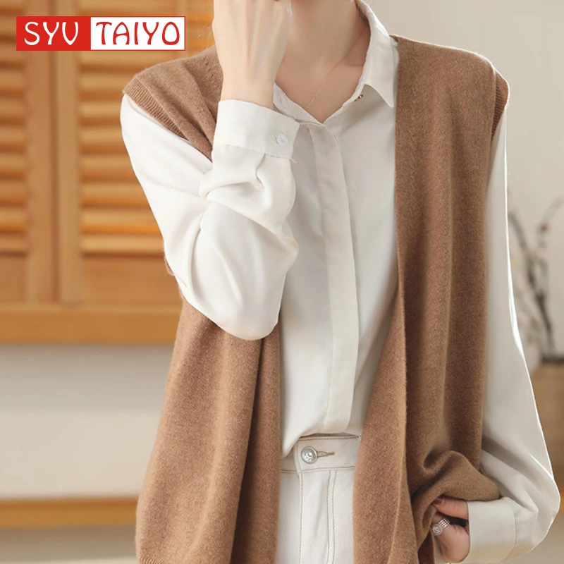 Women's Loose Knitted Cardigan Vest, 100% Pure Wool, Monochromatic Sweater, Oversized Tops, Elegant Clothes, Korean Fashion, New
Women's Loose Knitted Cardigan Vest, 100% Pure Wool, Monochromatic Sweater, Oversized Tops, Elegant Clothes, Korean Fashion, New