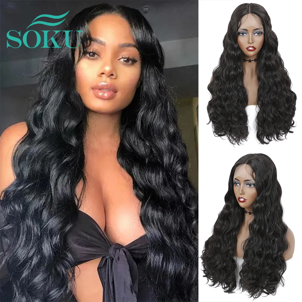 SOKU Loose Wave Lace Front Wig Synthetic Hair Middle Part Wig With Baby Hair Natural Looking Heat Resistant Hair For Black Women
SOKU Loose Wave Lace Front Wig Synthetic Hair Middle Part Wig With Baby Hair Natural Looking Heat Resistant Hair For Black Women