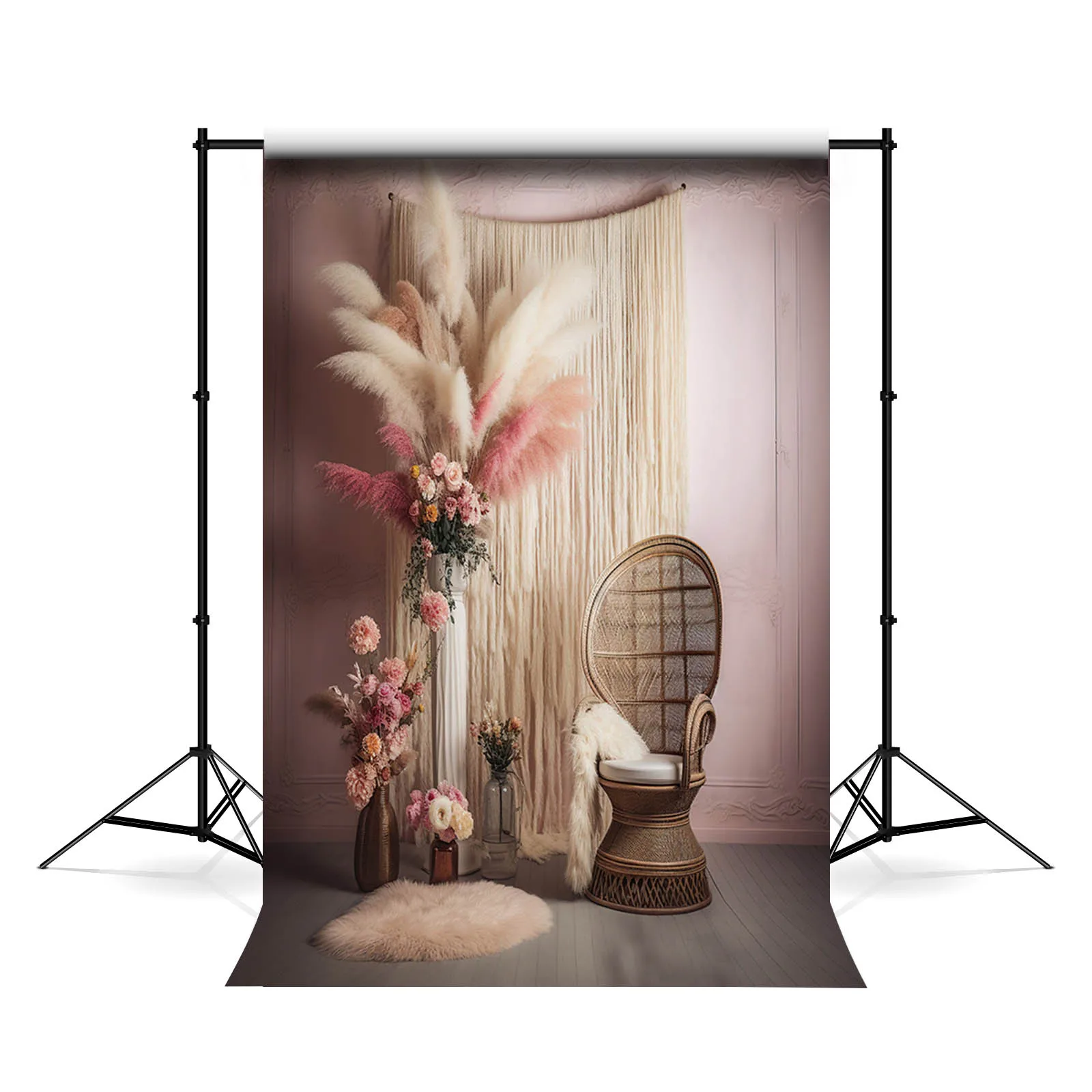 

Mehofond Photography Backdrop Bohemia Pampas Grass for Maternity Portrait Baby Shower Boho Flower Background Photo Studio Props