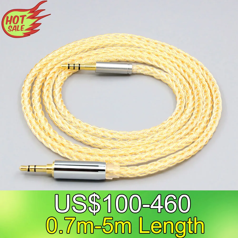 

LN008438 8 Core 99% 7n Pure Silver 24k Gold Plated Earphone Cable For Audio-technica ATH-WS1100is MSR7SE MSR7NC WS990BT