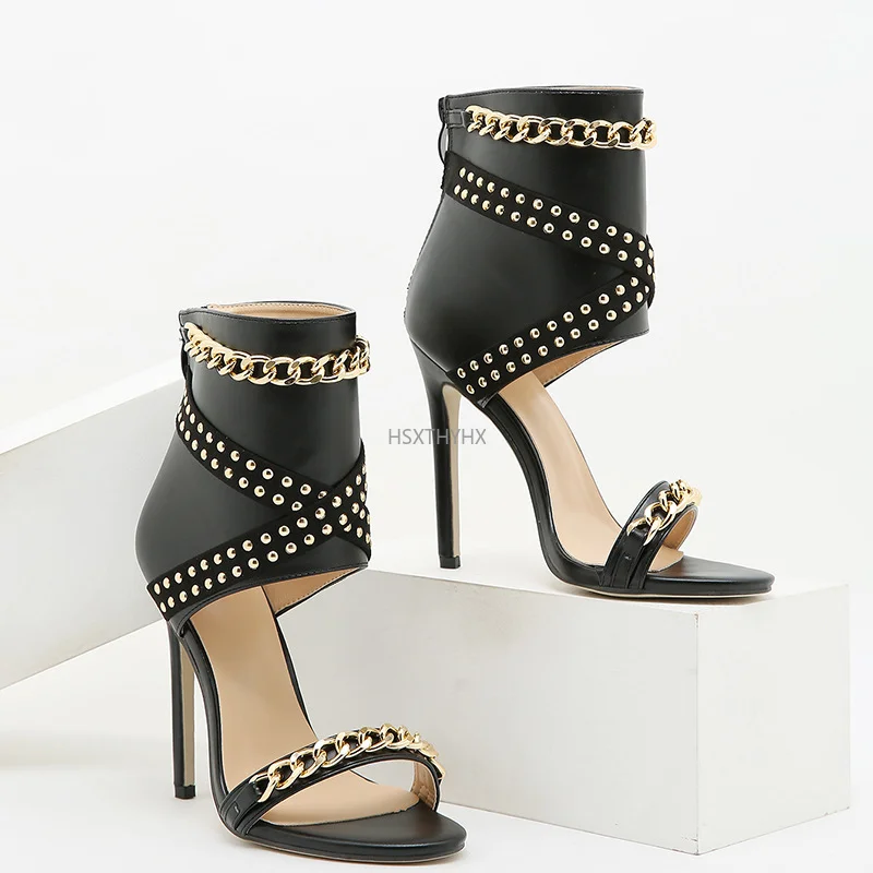 2022 New Rivet Metal Decoration High Heel Women Sandals Cover Heel For Party Gladiator Ladies Shoes Black Size 35-40
2022 New Rivet Metal Decoration High Heel Women Sandals Cover Heel For Party Gladiator Ladies Shoes Black Size 35-40