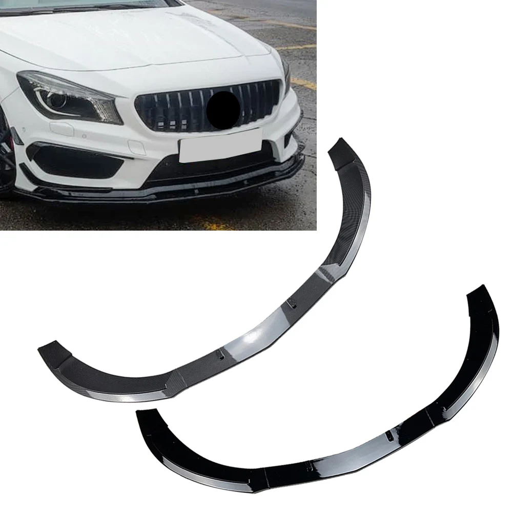 

3Pcs Car Front Bumper Splitter Lip Spoiler Trim Protector For Mercedes Benz CLA Class C117 CLA200 260 CLA45 AMG 2013 2014 2015