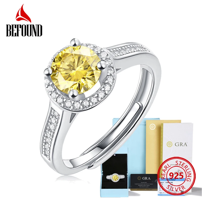 Befound 925 Silver Yellow Moissanite Rings Versatile Classic Four Claw Inlaid Round Imitation Diamond Wedding Women's Ring
Befound 925 Silver Yellow Moissanite Rings Versatile Classic Four Claw Inlaid Round Imitation Diamond Wedding Women's Ring