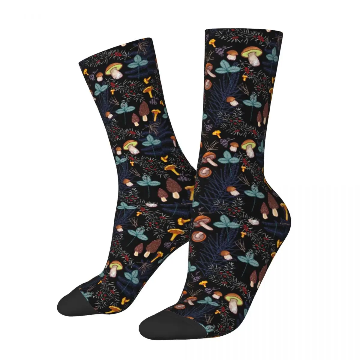 

Winter Warm Fashion Unisex Dark Wild Forest Mushrooms Socks Sweat Absorbing Basketball Socks