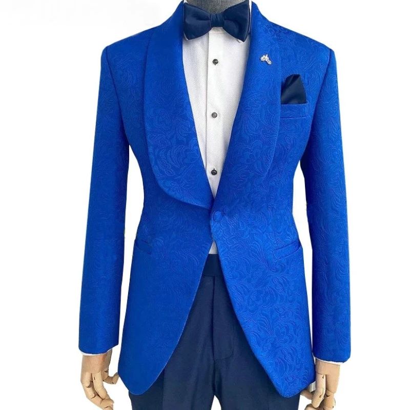Floral Slim Fit Men Suits 2 Pcs Shawl Lapel Wedding Groom Tuxedo 1 Button Royal Blue Fashion Blazer with Pants 2023
Floral Slim Fit Men Suits 2 Pcs Shawl Lapel Wedding Groom Tuxedo 1 Button Royal Blue Fashion Blazer with Pants 2023