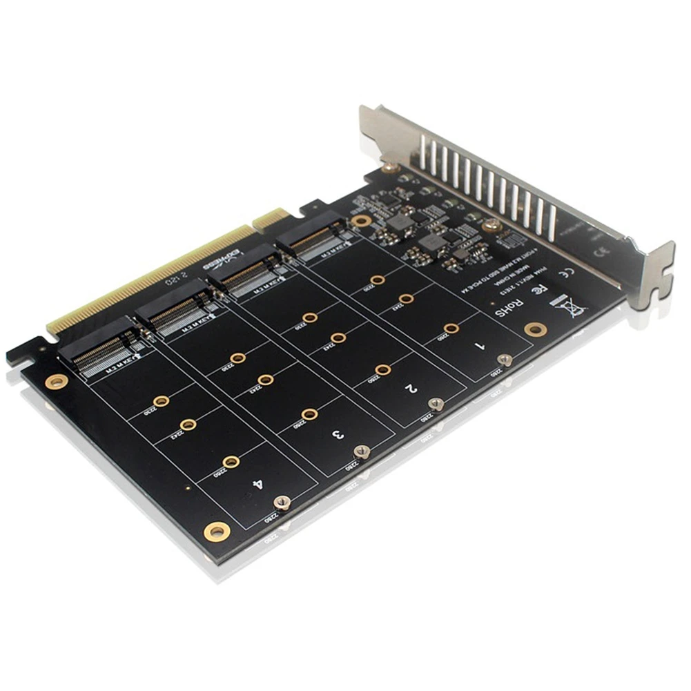 4-портовый адаптер NVMe на PCIE, адаптер M.2 NVME на PCIe X16, 4x32 Гбит/с, конвертер для жесткого диска, Расширительная карта
4-портовый адаптер NVMe на PCIE, адаптер M.2 NVME на PCIe X16, 4x32 Гбит/с, конвертер для жесткого диска, Расширительная карта