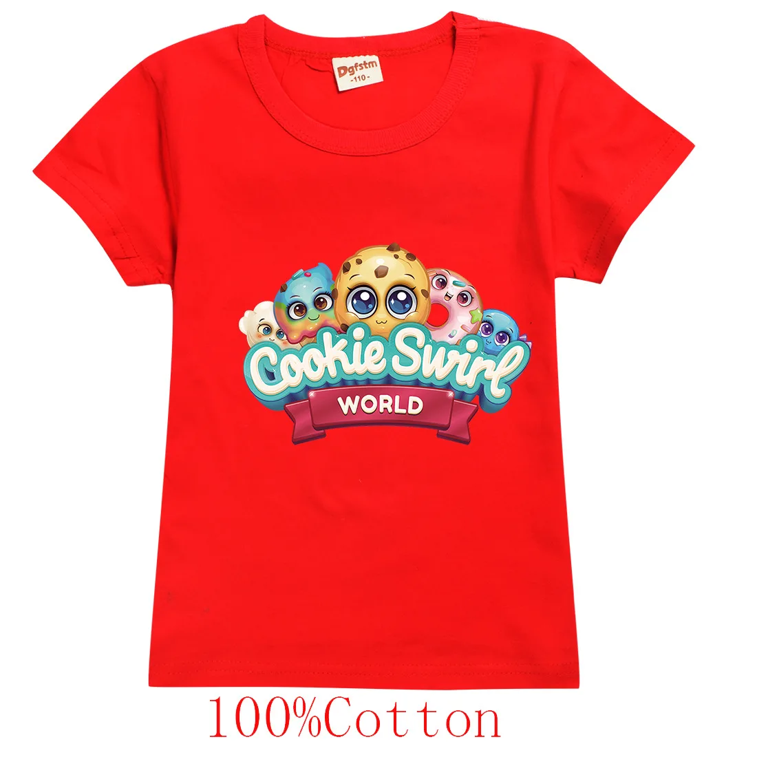 

Летняя детская одежда с изображением печенья, милые Мультяшные Повседневные детские футболки с коротким рукавом для девочек, топы, одежда принцессы