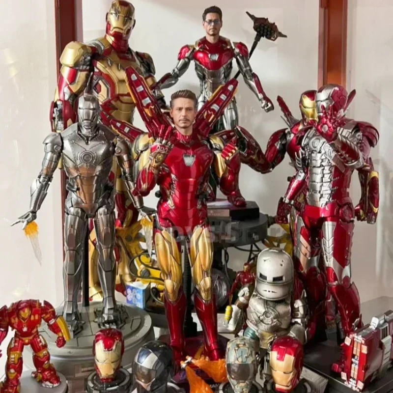 

New Marvel Anime Figure Genuine Comicave 1/12 Iron Man Armor Mk46 Joint Action Model Dolls Lighted Collection 75% Alloy Toy Gift