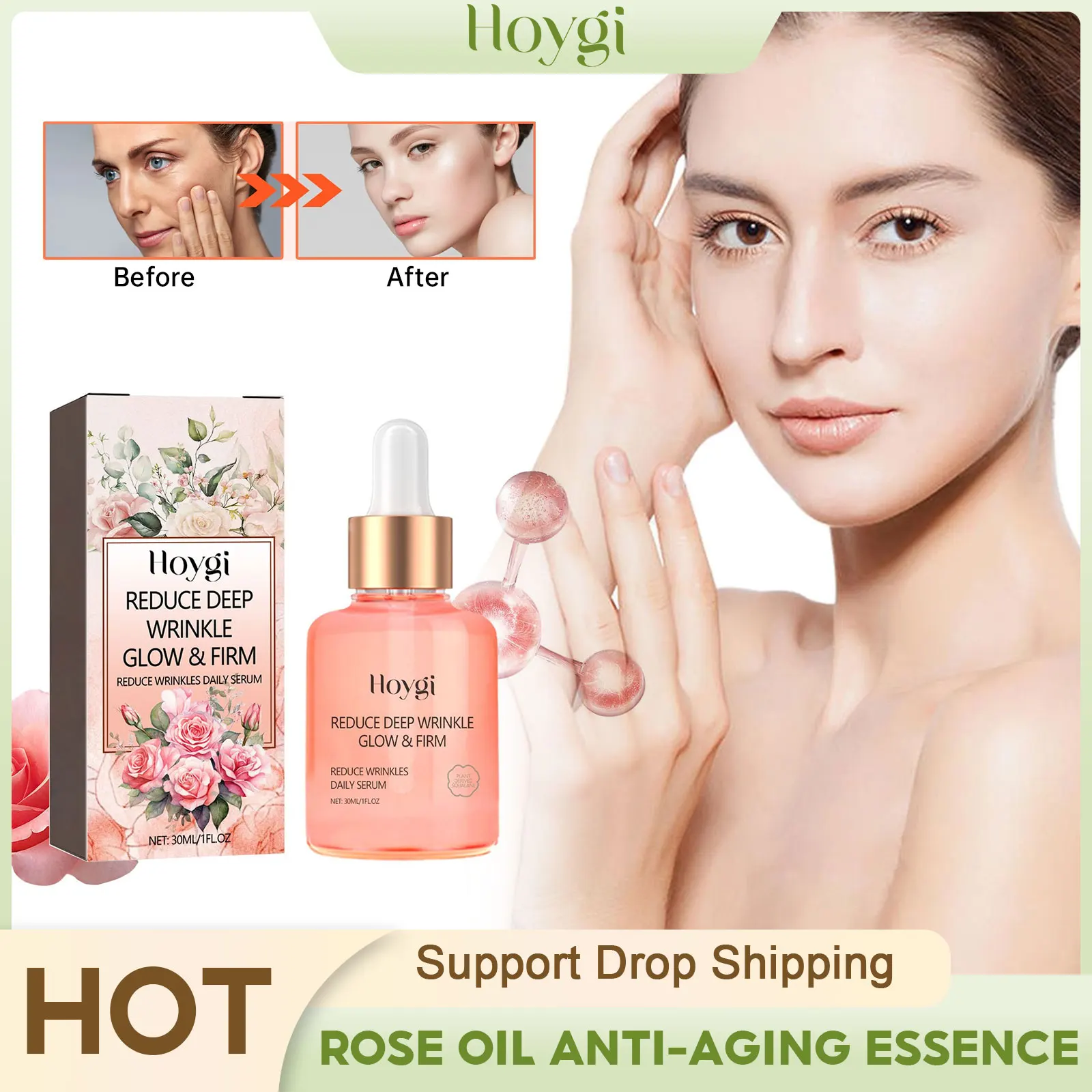 Rose Oil Anti Aging Serum Repair Neck Forehead Fine Line Firming Lifting Oil Control Whitening Dullness Wrinkle Removal Essence
Rose Oil Anti Aging Serum Repair Neck Forehead Fine Line Firming Lifting Oil Control Whitening Dullness Wrinkle Removal Essence