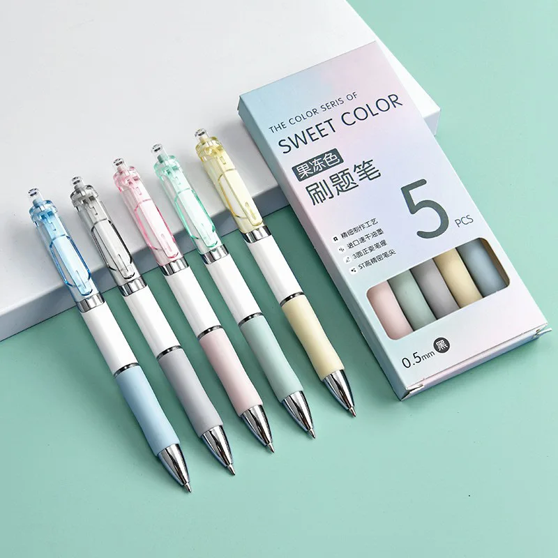 60 pcs/lot Creative Morandi Press Gel Pen Cute 0.5mm Black Ink Neutral Pens For Writing Office School Supplies
60 pcs/lot Creative Morandi Press Gel Pen Cute 0.5mm Black Ink Neutral Pens For Writing Office School Supplies