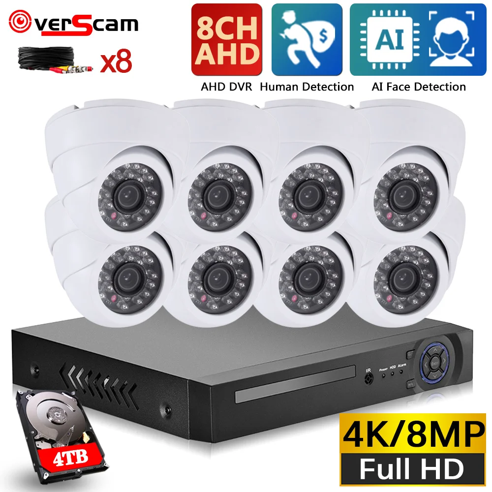 4K CCTV AHD Camera Security System Kit 8CH DVR Set Outdoor Street 8MP BNC Bullet Camera Video Video Surveillance Kit XMEYE 4CH
4K CCTV AHD Camera Security System Kit 8CH DVR Set Outdoor Street 8MP BNC Bullet Camera Video Video Surveillance Kit XMEYE 4CH