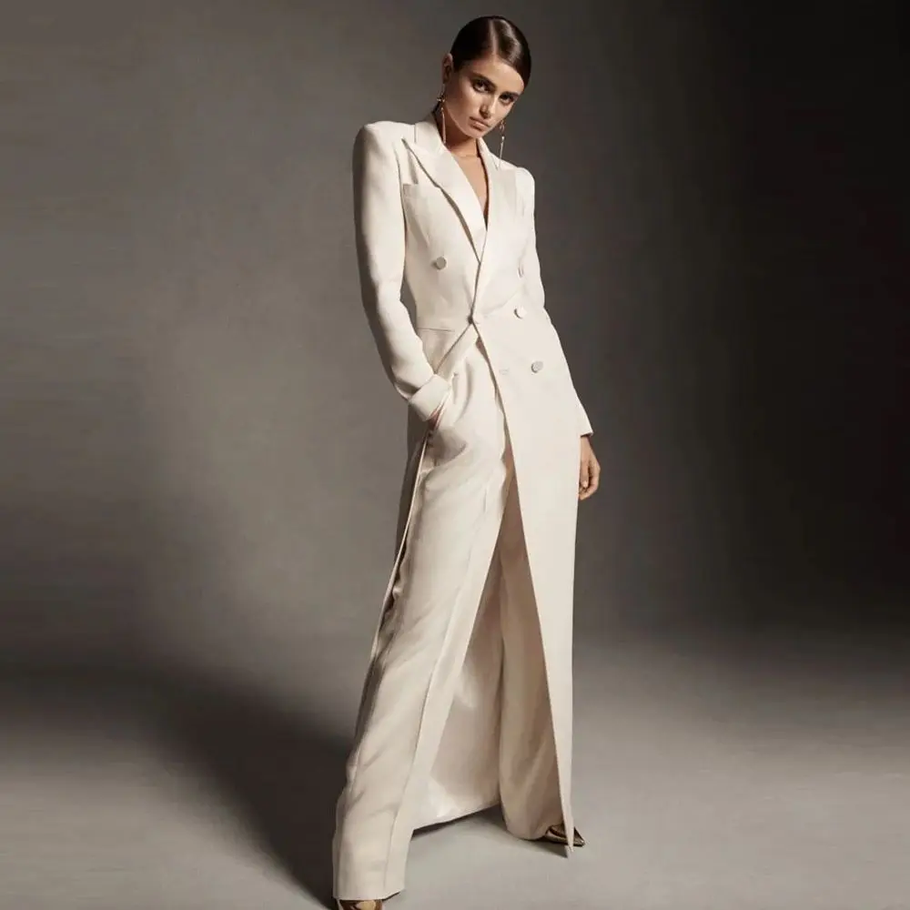Women's Clothing Suits Formal Fashion Blazer Long Jacket Slim Fit Pants Two Piece Double Breasted Peaked Lapel Custom Made 2023
Women's Clothing Suits Formal Fashion Blazer Long Jacket Slim Fit Pants Two Piece Double Breasted Peaked Lapel Custom Made 2023