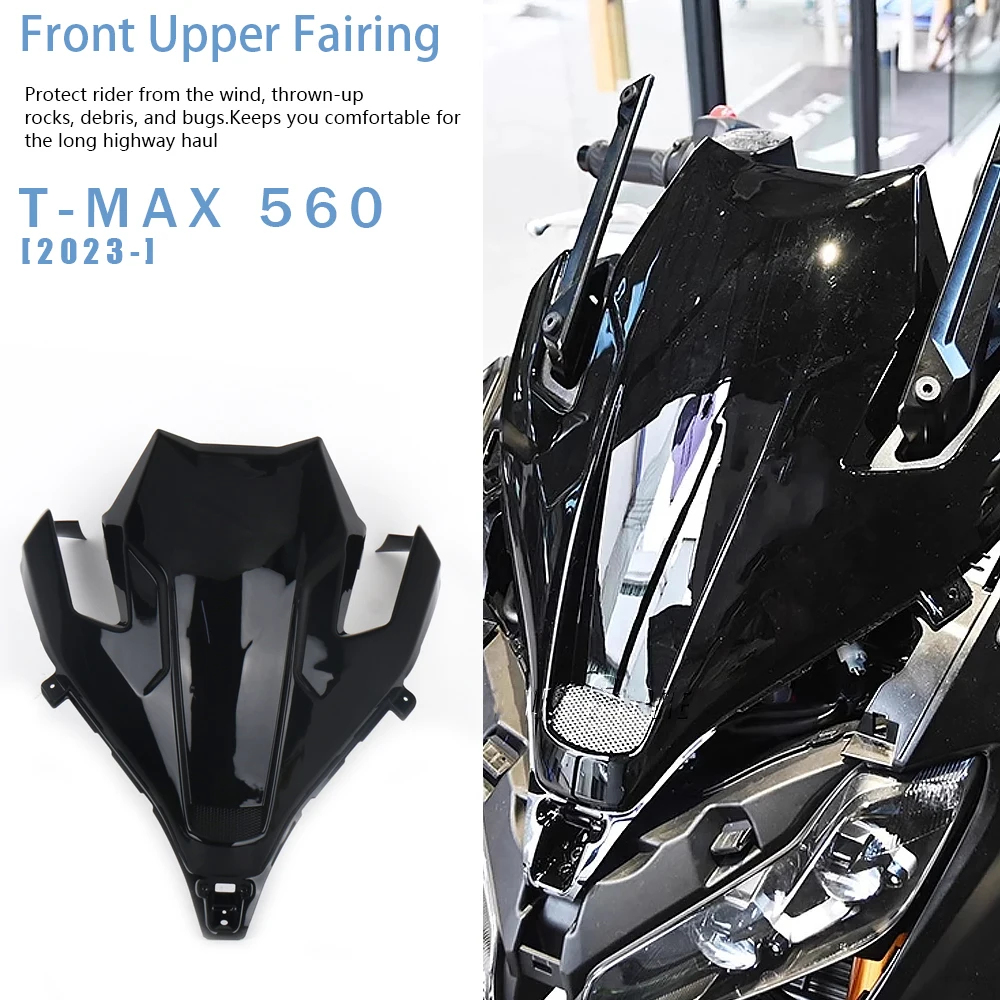 

Motorcycle New Glossy Black Front Upper Fairing Nose Cover Cowl Panel For Yamaha T-Max 560 T-MAX560 T-MAX 560 TMAX560 2023 2024