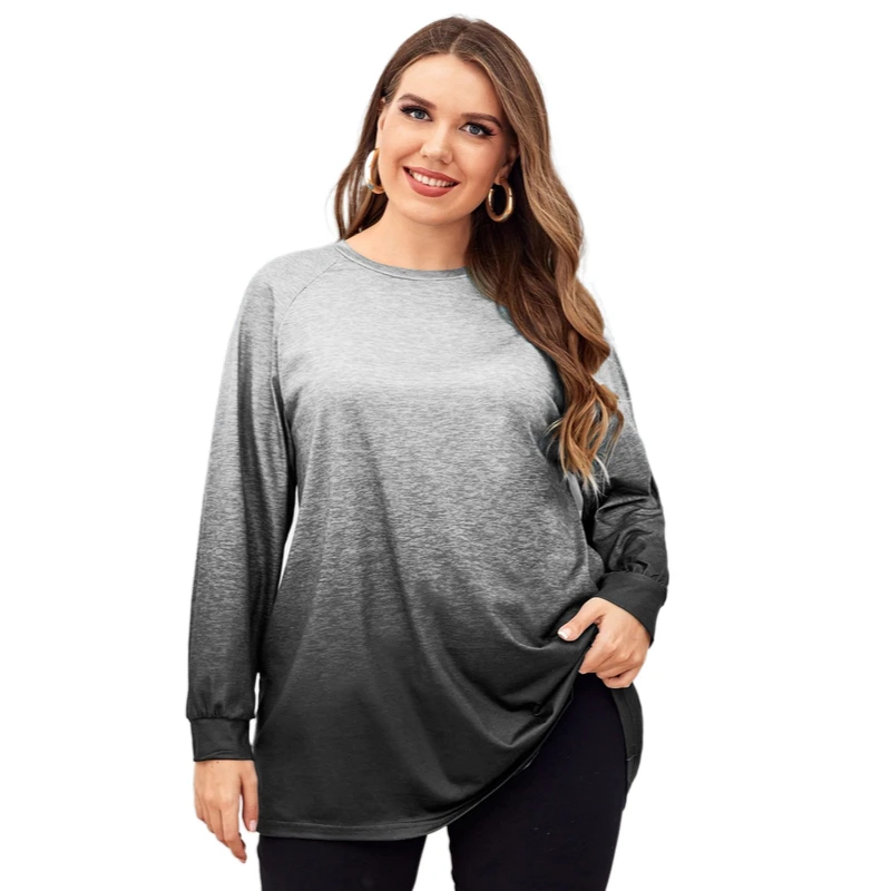 Plus Size Women's Gradient Long Sleeve T-Shirt Round Neck Loose Autumn Tee Women Streetwear All-match Casual Basic Peplum Top
Plus Size Women's Gradient Long Sleeve T-Shirt Round Neck Loose Autumn Tee Women Streetwear All-match Casual Basic Peplum Top