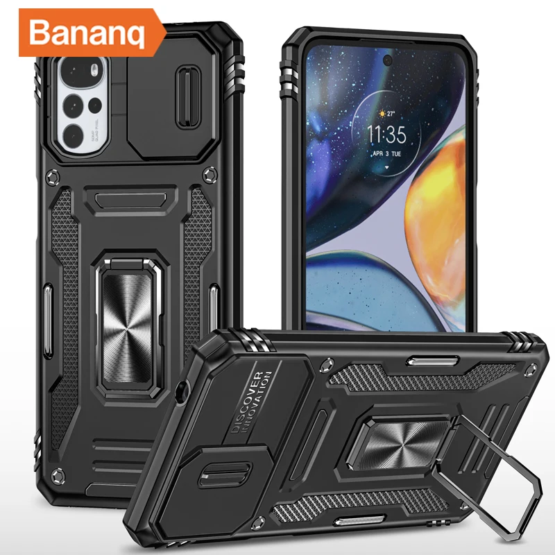 

Bananq Shockproof Case For Motorola G22 G32 G53 G13 G73 E22 E22i Edge 30 Pro Plus G Play Pure Power Stylus 4G 5G Stand Cover