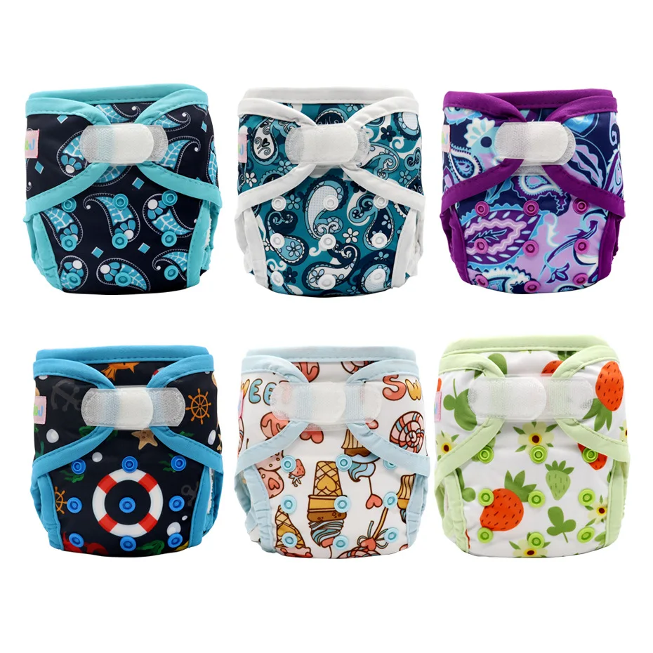 

Newborn Baby Diapers Ecological Breathable Reusable Nappy PUL Washable Waterproof Wrap Cloth Diaper Cover Snap Down Adjustable