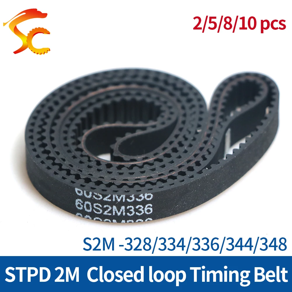 

ONEFIRE S2M Timing belt Pitch length 328/334/336/344/348mm Width 6/9/10/15mm STPD 2M Rubber Synchronous belt