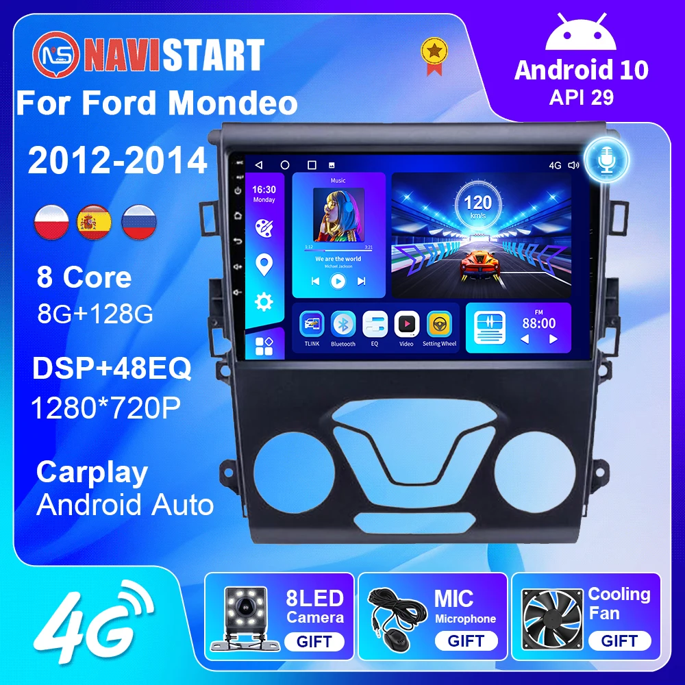 NAVISTART Car Radio For Ford Mondeo 5 Fusion 2012 2013 2014 GPS Navigation 4G WIFI Carplay Android 10 Player DVD 2 Din
NAVISTART Car Radio For Ford Mondeo 5 Fusion 2012 2013 2014 GPS Navigation 4G WIFI Carplay Android 10 Player DVD 2 Din
