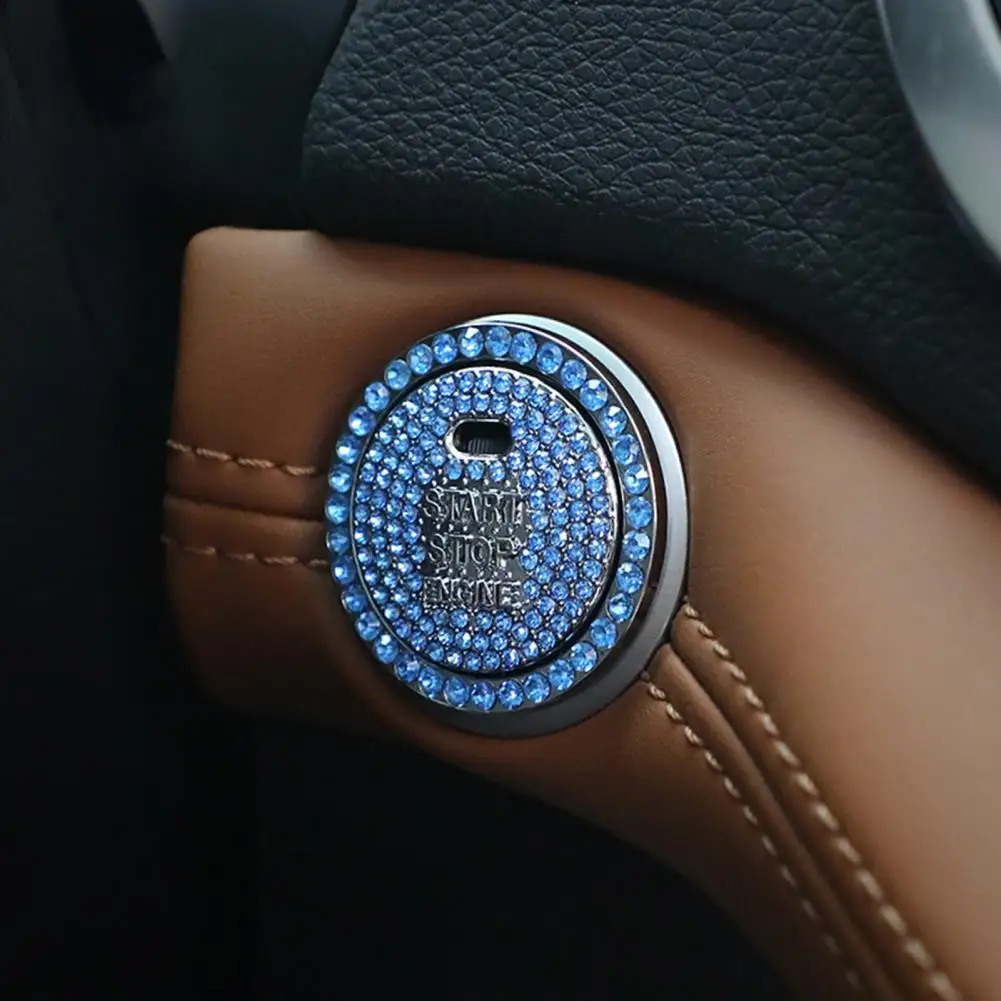 

Креативное металлическое пусковое кольцо с одним кликом против царапин Стразы встроенная кнопка запуска стикер автомобильные аксессуары