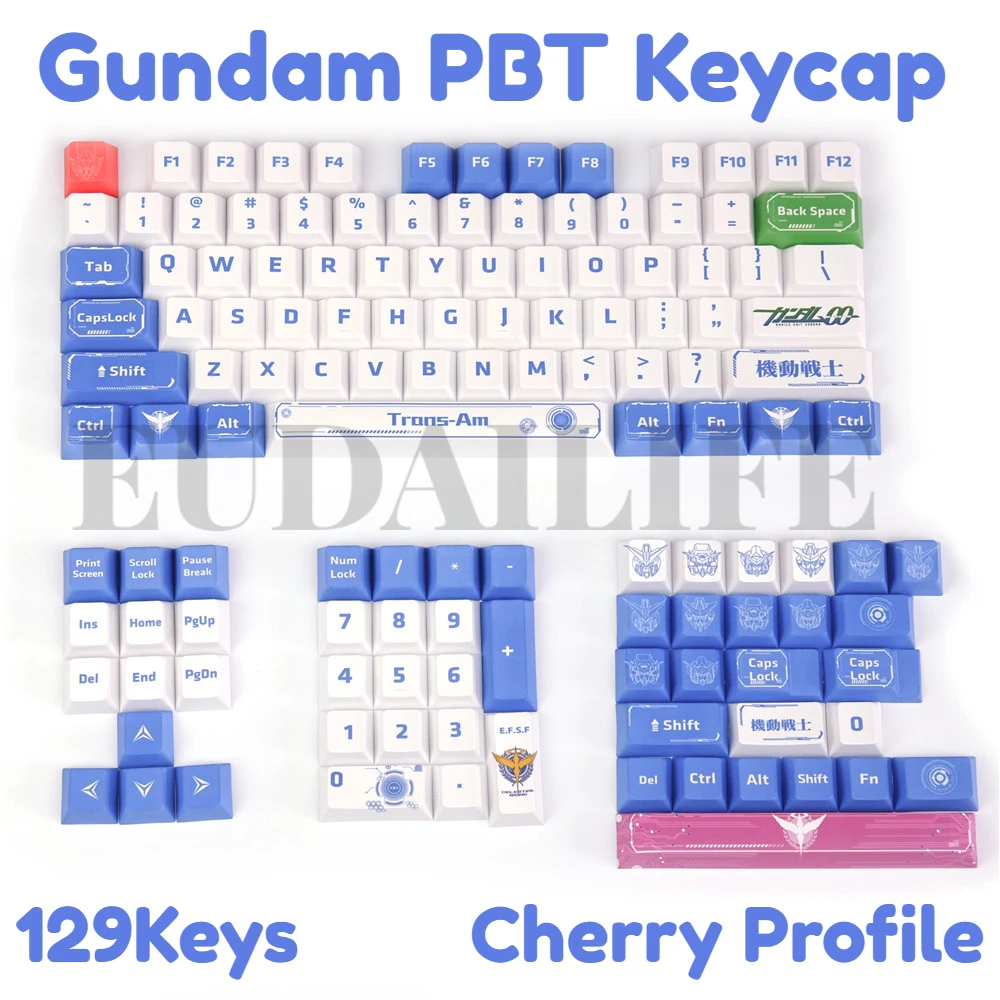 

Anime 129 PBT Keycap Cherry Profile Key Cap 5-side DYE Sublimation MX Cross Axis Switch Mechanical Keyboard Keycap Gift