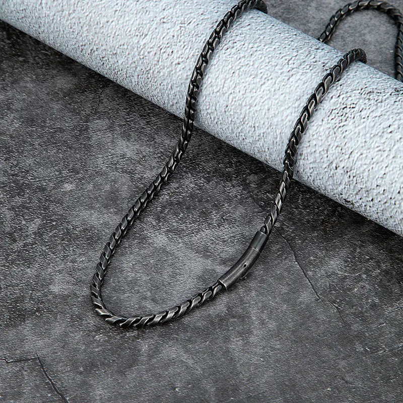 Stainless Steel Cuban Chain Vintage Black 4.5mm Wide Necklace Punk Long Men HipHop Brushed Matte Silver Jewelry Accessories Gift
Stainless Steel Cuban Chain Vintage Black 4.5mm Wide Necklace Punk Long Men HipHop Brushed Matte Silver Jewelry Accessories Gift