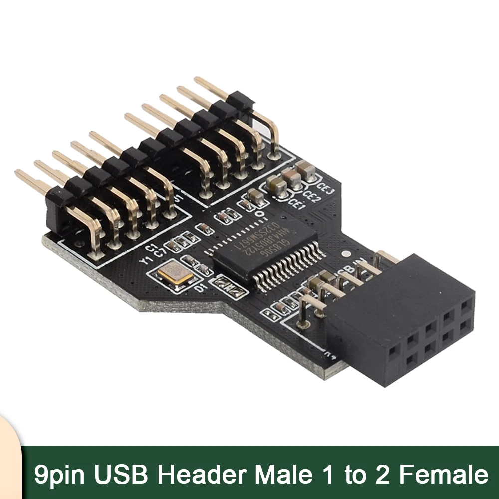 9pin USB Header Male 1 to 2 Female Extension Splitter Connector Adapter Motherboard USB Hub USB 2.0
9pin USB Header Male 1 to 2 Female Extension Splitter Connector Adapter Motherboard USB Hub USB 2.0