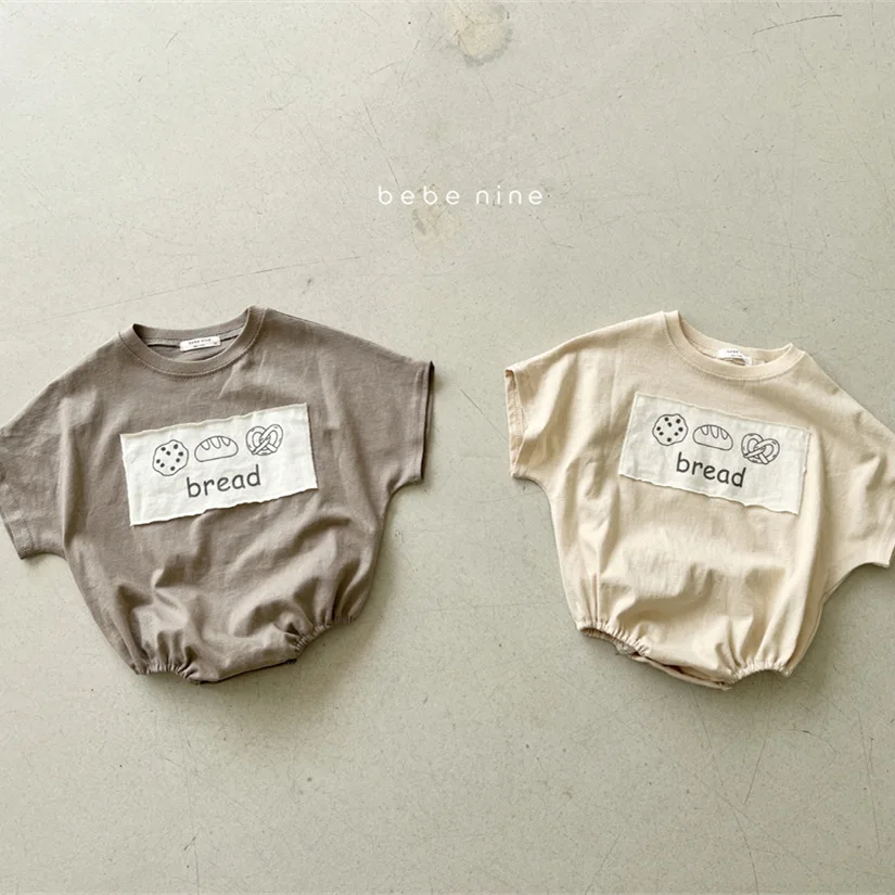 2025 Summer New Baby Short Sleeve Bodysuit Cute Bread Print Infant Clothes Newborn Toddler Boy Girl Loose Casual Jumpsuit 11 Sd37b9fccff3049048503a48d1278cc43s