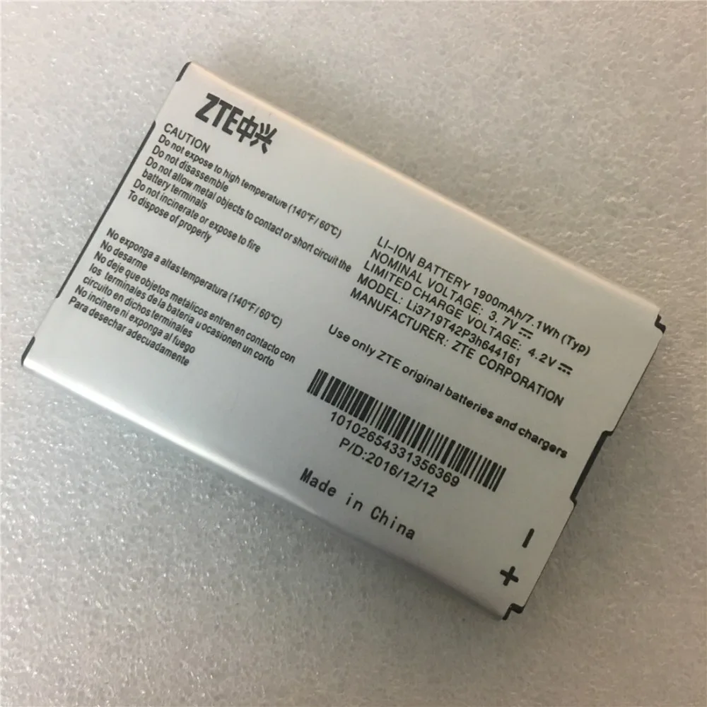 3.7V 1900mAh Li3719T42P3h644161 For ZTE Battery High Quality For ZTE Battery Backup Replacement
3.7V 1900mAh Li3719T42P3h644161 For ZTE Battery High Quality For ZTE Battery Backup Replacement