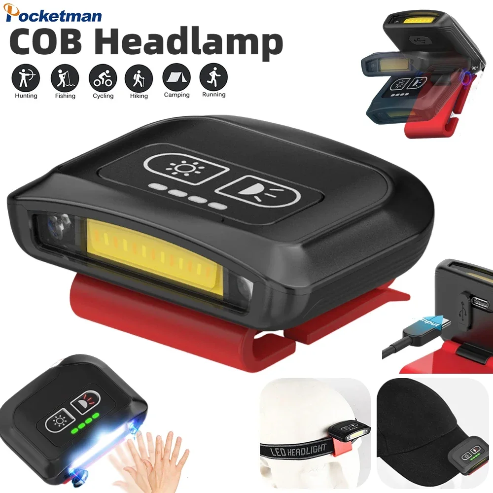 Motion Sensor COB LED Headlamp Hat Clip Light Induction Fishing Head Flashlight Waterproof Head Lamp for Camping Hiking Fishing
Motion Sensor COB LED Headlamp Hat Clip Light Induction Fishing Head Flashlight Waterproof Head Lamp for Camping Hiking Fishing