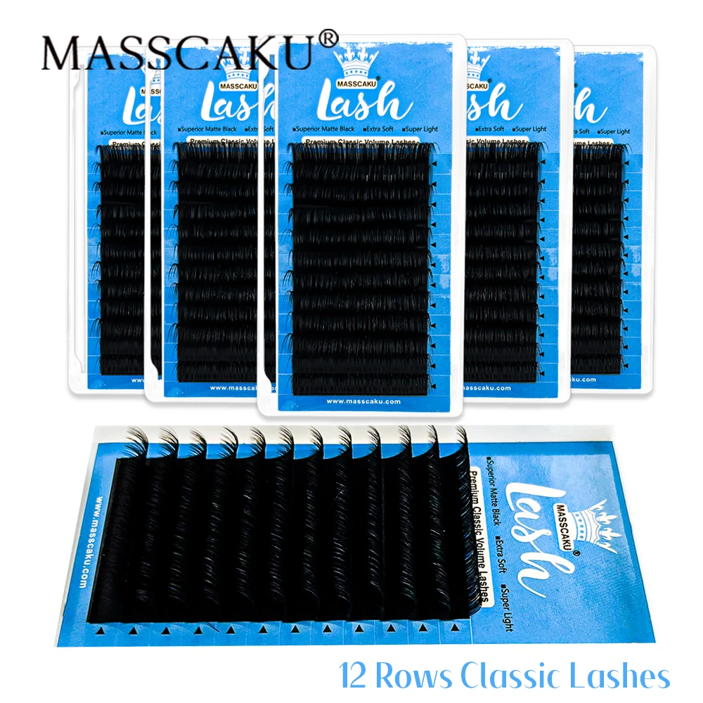 MASSCAKU 12 Lines Classic Individual Synthetic Eyelashes Extension Supplies Faux Mink Black Matte False Lashes
MASSCAKU 12 Lines Classic Individual Synthetic Eyelashes Extension Supplies Faux Mink Black Matte False Lashes