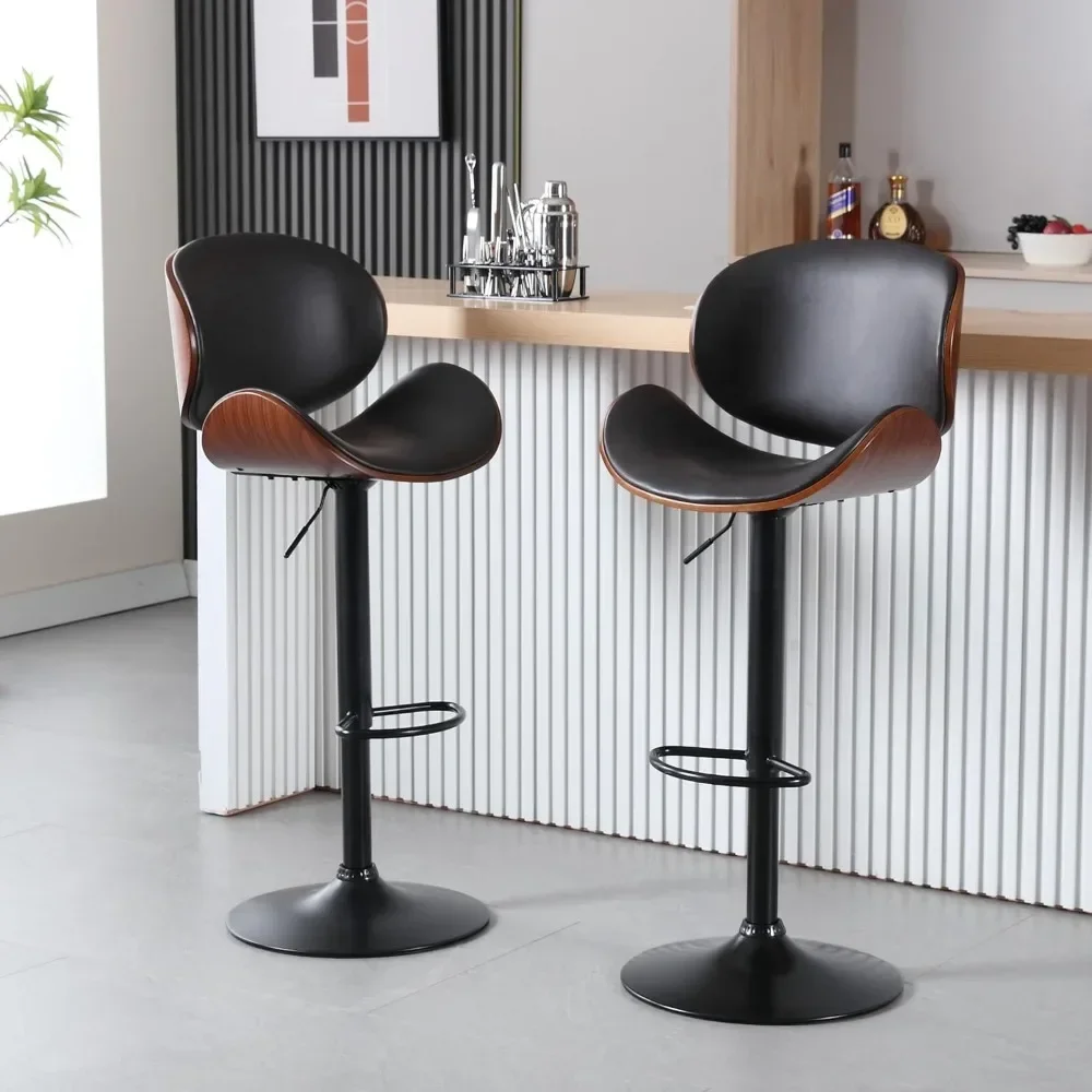 Bar Stools Set of 2 for Kitchen Counter, Adjustable Bar Height Chairs, Modern Swivel Barstools with Bentwood Seat and Back
Bar Stools Set of 2 for Kitchen Counter, Adjustable Bar Height Chairs, Modern Swivel Barstools with Bentwood Seat and Back