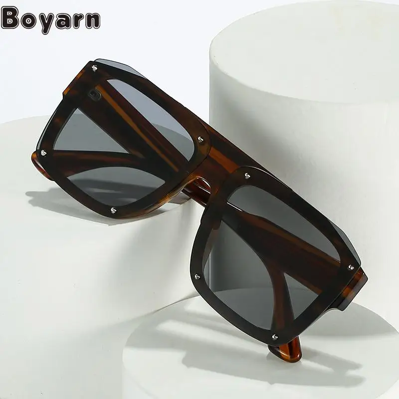 

Boyarn 2022 New Ins Style Men's And Women's Fashion Cool Steampunk Polygon Cyberpunk Style Rivet Glas Sunglasses Sun Glasses