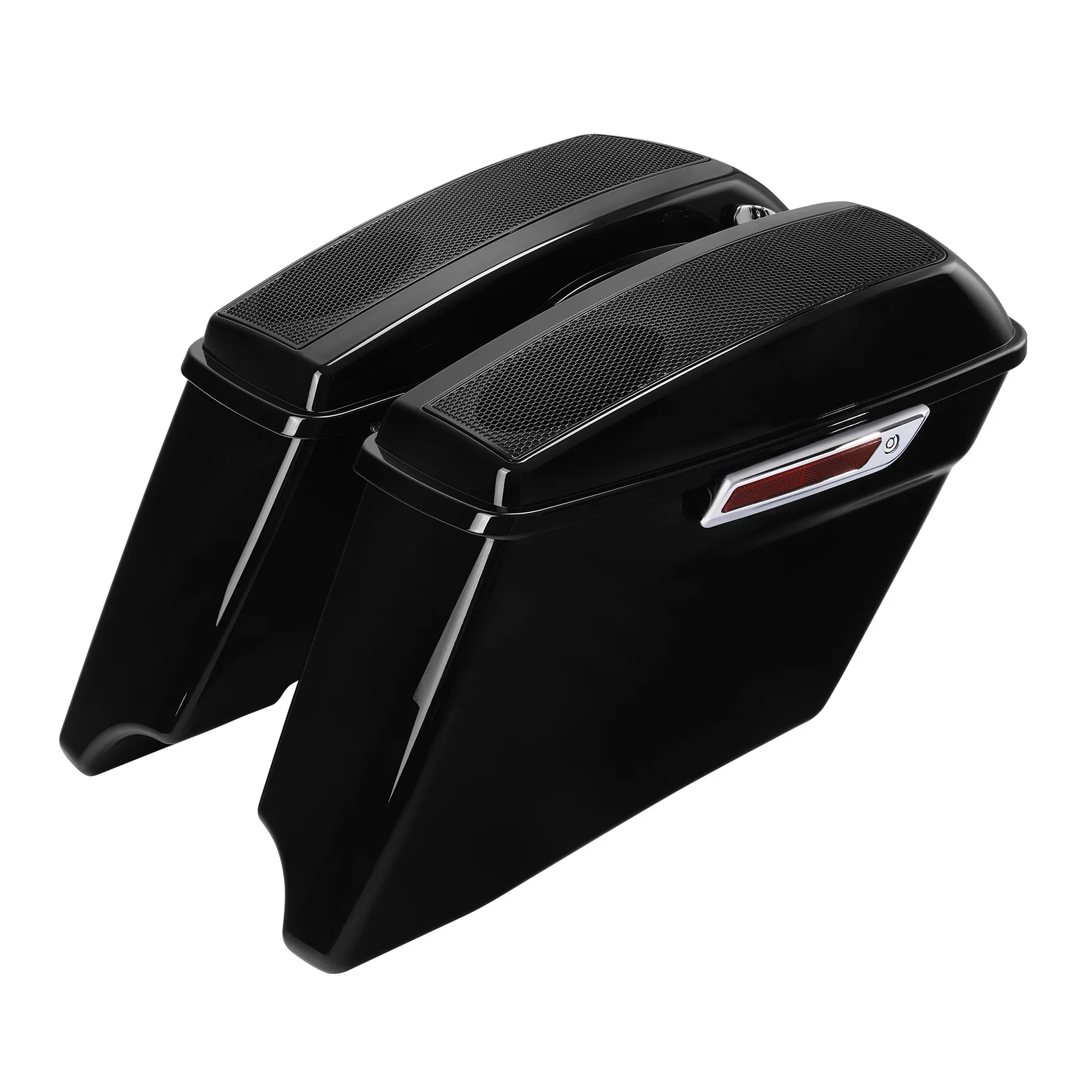

4" Extended Stretched Saddlebag Dual 5x7'' Speaker Lids For Harley Touring CVO Street Electra Glide Road King 2014-2023