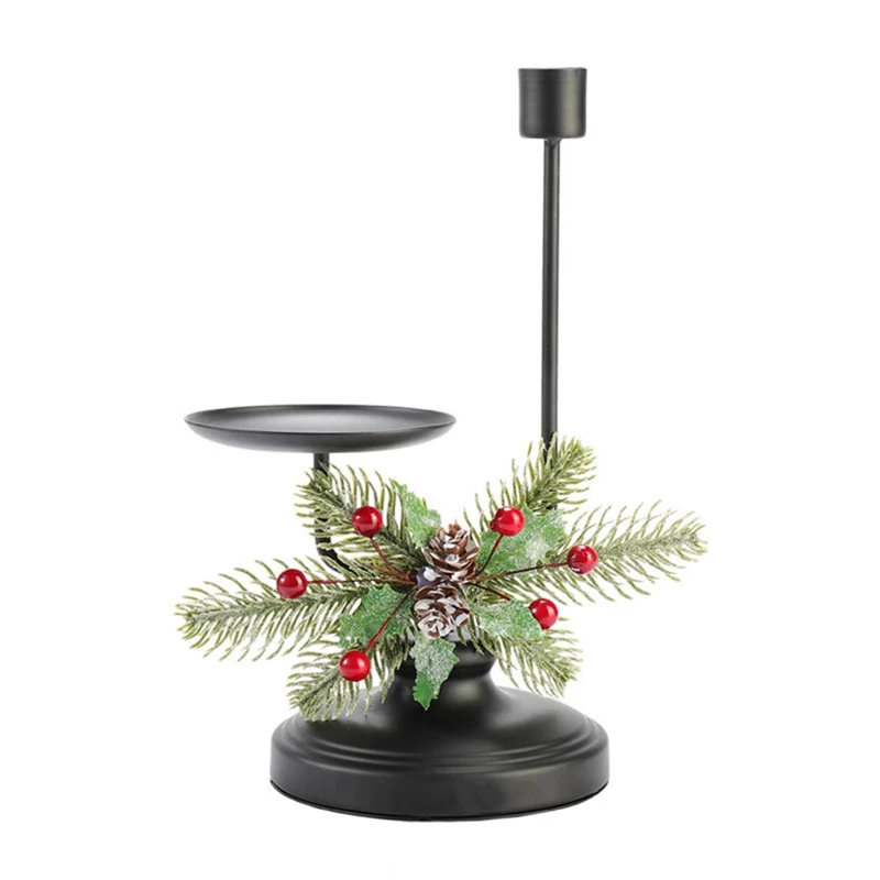 

Christmas Candle Holder Centerpiece, With Candle Holders Table Accent Centerpiece For Festival Home Decoration Black